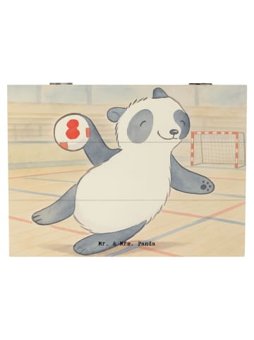 Mr. & Mrs. Panda Dekokiste Panda Handball spielen Design ohne Sp... in Weiß