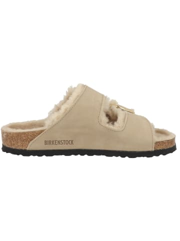 Birkenstock Sandale Arizona Big Buckle Lammfell geöltes Nubukleder normal in hellbraun