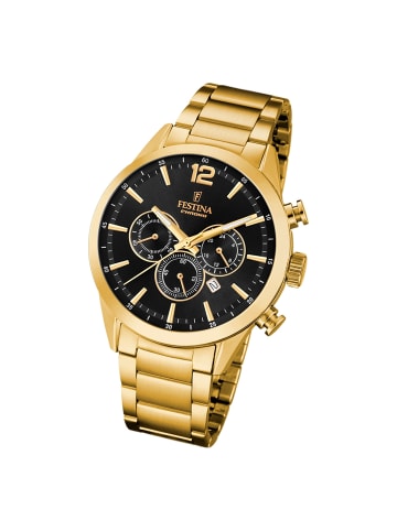 Festina Chronograph-Armbanduhr Festina Timeless Chronograph gold groß (ca. 44mm)
