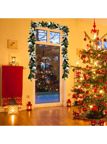 COSTWAY Weihnachtsgirlande LED in Grün