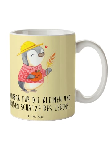 Mr. & Mrs. Panda Tasse Erntedankfest Schätze mit Spruch in Gelb Pastell