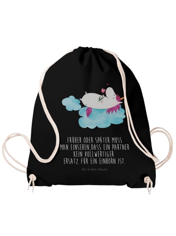 Mr. & Mrs. Panda gymnastiktasche Einhorn Verliebt mit Spruch in Schwarz