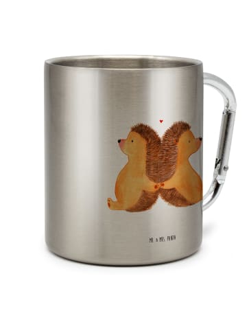 Mr. & Mrs. Panda Thermobecher Igel händchenhaltend ohne Spruch in Silber