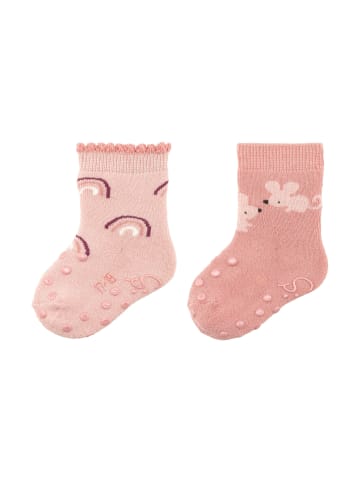 Sterntaler ABS Krabbelsocken 2er-Pack Regenbogen in zartrosa