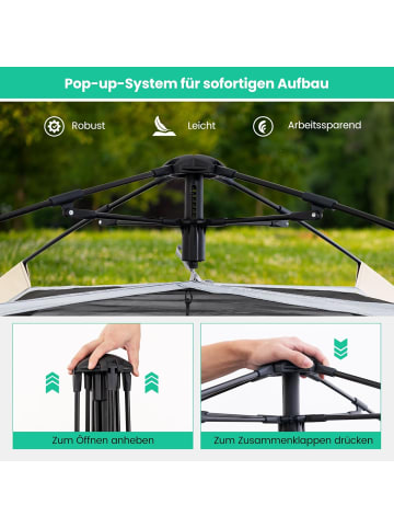 COSTWAY Pop-up Zelt für 2-4 Personen in Grau