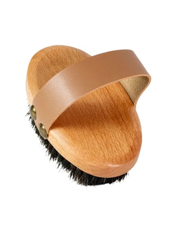 Intirilife Körperbürste mit Naturborsten Massage Peeling Bürste Badebürste in Braun