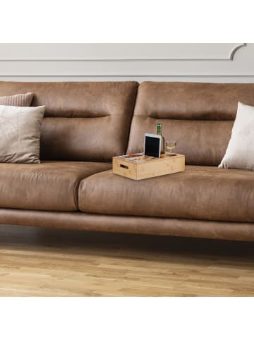 relaxdays Couchbar in Natur/ Transparent- (B)40 x (H)10,5 x (T)26 cm