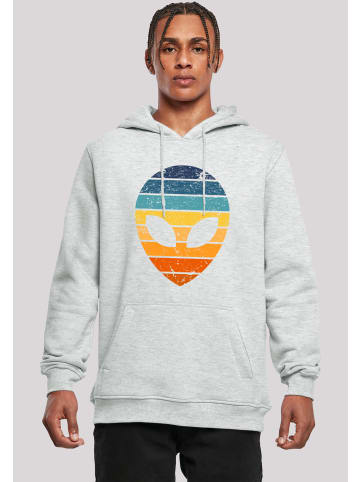 F4NT4STIC Hoodie Alien Sonnenuntergang Retro in grau meliert