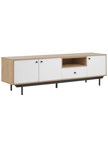 Beliani TV-Möbel ITACA in Weiß/Braun/Schwarz - (W) 163 x (H) 50 x (L) 40 cm