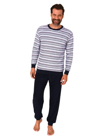 NORMANN langarm Frottee Schlafanzug Pyjama Bündchen - 83297 in anthrazit