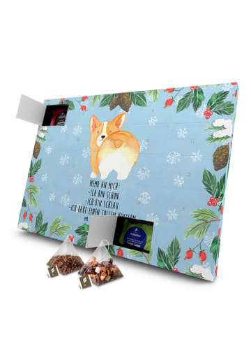 Mr. & Mrs. Panda Adventskalender Corgi Po mit Spruch in Eisblau