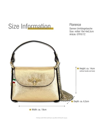 Florence Leder Umhängetasche Florence Tasche gold ca. 19cm