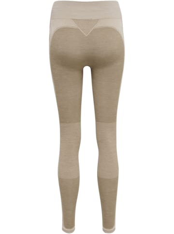 Hummel Hummel Leggings Hmlclea Yoga Damen Atmungsaktiv Schnelltrocknend Nahtlosen in CHATEAU GRAY/DRIFTWOOD MELANGE