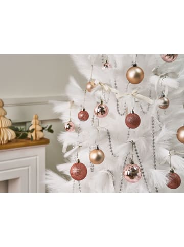 Beliani 60er-Set Weihnachtsbaumkugeln TYIN in Rosa