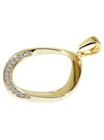 Adeliás Damen Anhänger aus 333 Gold mit Zirkonia in gold