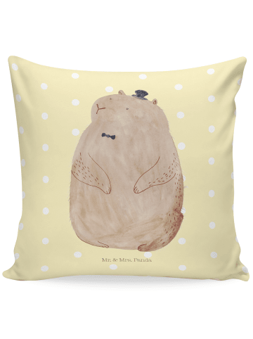 Mr. & Mrs. Panda 40 x 40 Kissen Murmeltier ohne Spruch in Gelb Pastell