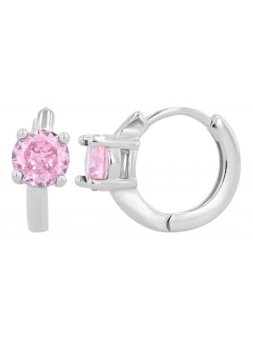 Adeliás Adeliás Damen Creolen aus 925 Sterling Silber und Zirkonia Ø 9 mm in silber