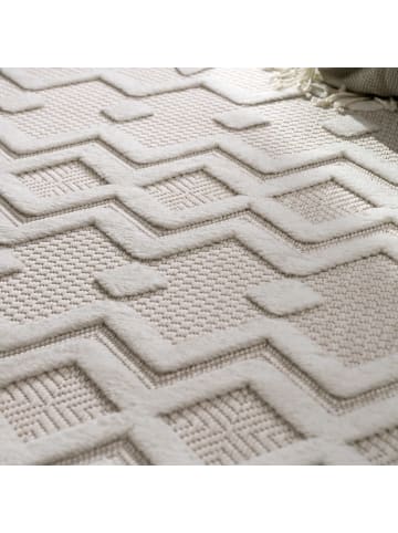 KADIMA DESIGN Teppich Kurzflor Struktur Wohnzimmer in Creme