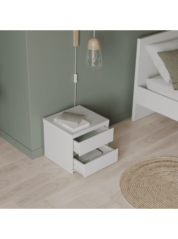CALICOSY Nachttisch CLYDE in Helles Holz - (W) 43,1  x (H) 38,8  x (L) 39,7  cm