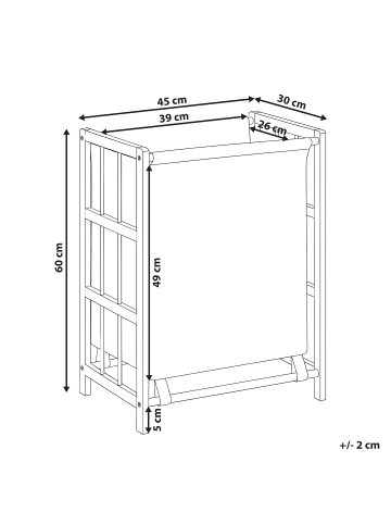 Beliani Wäschekorb MERIN in Braun - (W) 45 x (H) 60 x (L) 30 cm