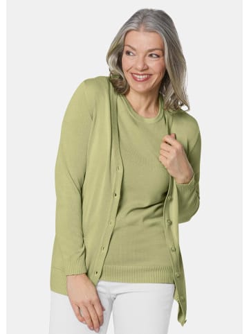 GOLDNER Kurzgröße: Strickset aus Jacke, Halbarmpullover in birke