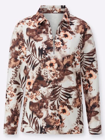 WITT WEIDEN Winter-Shirt in apricot-camel-bedruckt