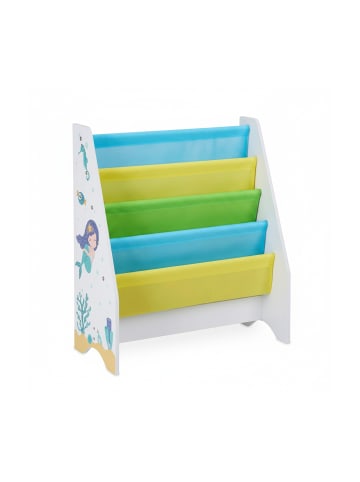 relaxdays Kinder Bücherregal Meerjungfrau in Bunt - (B)62 x (H)71 x (T)29 cm