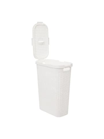 5five Simply Smart Wäschekorb aus Kunststoff, 40 l in Weiß, (B) 26,5 x (H) 60,5 x (L) 46,4 cm