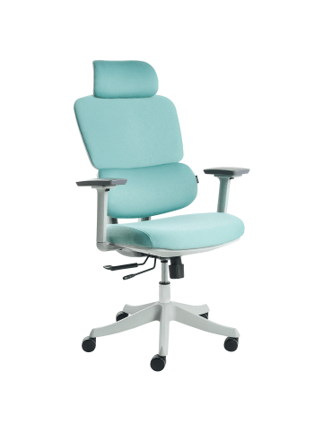 Beliani Bürostuhl VISCOUNT in Blau/Beige/Grau - (W) 50 x (H) 121 x (L) 63 cm