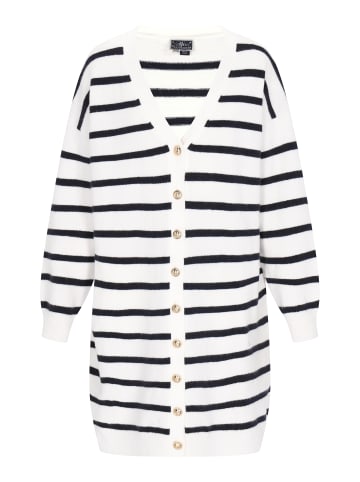 DreiMaster Maritim Women Cardigan in offwhite navy stripe