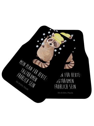 Mr. & Mrs. Panda Fußmatte Auto Waschbär mit Spruch in Schwarz