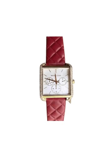 Michael Kors Damenuhr in Rot, Lederarmband, Modell: MK2770 White Red Lady