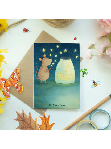 Mr. & Mrs. Panda Beileidskarte Maus Sterne Design ohne Spruch in Weiß