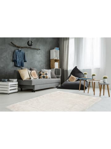 Hochflor Teppich Cindy 110 in Weiß Puderrosa