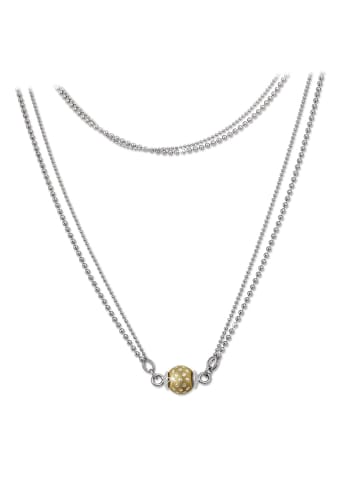 SilberDream 925 Silber vergoldet (Gelbgold 333) Damen SilberDream Halskette Kugel  ca. 45cm