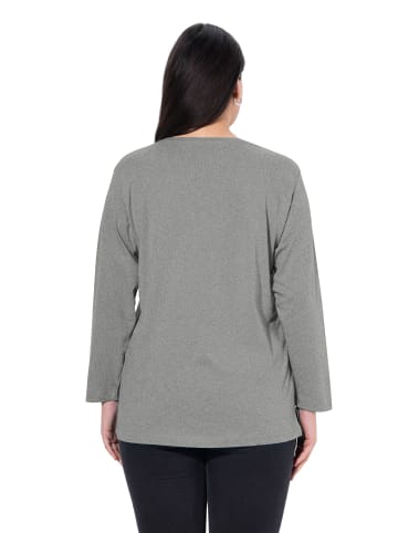 Ulla Popken Shirt in hellgrau mélange