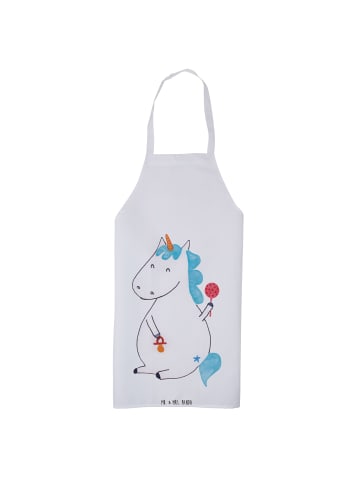 Mr. & Mrs. Panda Schürze Einhorn Baby ohne Spruch in Weiß
