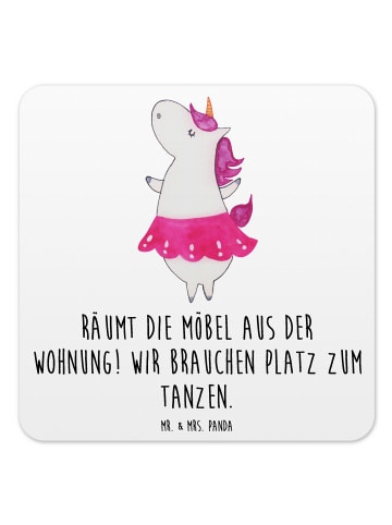 Mr. & Mrs. Panda Bierdeckel Einhorn Ballerina mit Spruch in Weiß