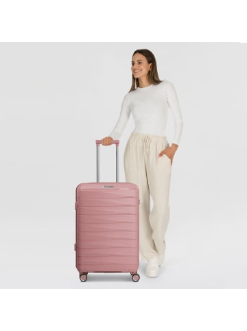 Franky London 4 Rollen Trolley M 65 cm mit Dehnfalte in rose