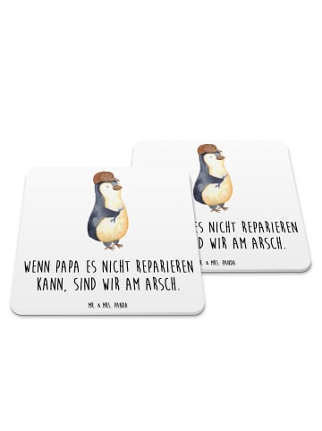 Mr. & Mrs. Panda Gläseruntersetzer Wenn Papa es nicht reparieren... in Weiß