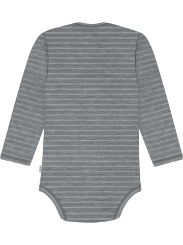 Normani Outdoor Sports Baby Merino Body Langarm Auckland in Grau gestreift