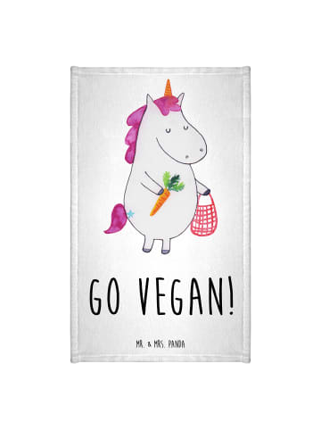 Mr. & Mrs. Panda Handtuch Einhorn Vegan mit Spruch in Weiß