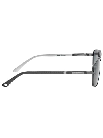 Breed Polarisierte Sonnenbrille "Gotham" in Silber/Schwarz