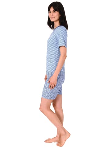 NORMANN Pflegeoverall kurzarm Reissverschluss - 56107 in blau