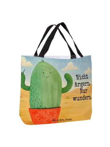 Mr. & Mrs. Panda Tote Bag Kaktus Wut Design mit Spruch in Weiß