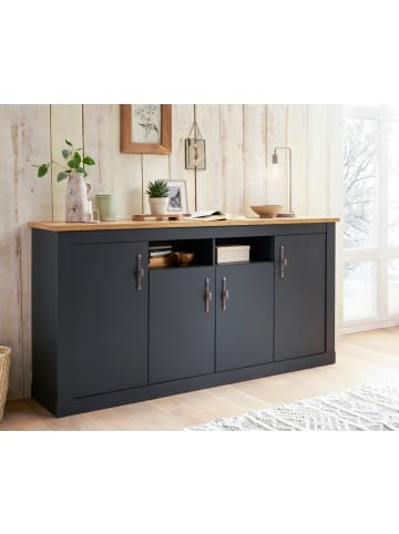 Furn.Design Sideboard grau, Eiche Wotan, Landhaus 200 cm, Kommode mit Soft-Close