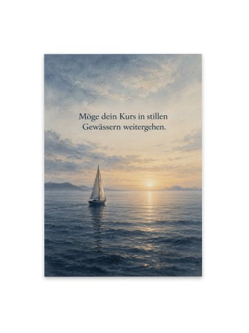 Mr. & Mrs. Panda Trauerspruchkarte Segelboot poetisch Design mit... in Weiß