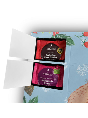 Mr. & Mrs. Panda Advents-Teekalender Capybara Liebe mit Spruch in Eisblau