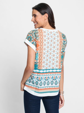 WITT WEIDEN Kurzarmshirt in apricot-salbei-bedruckt