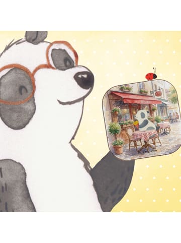 Mr. & Mrs. Panda Tassen-Untersetzer Panda beflügelt Pommes Desig... in Weiß